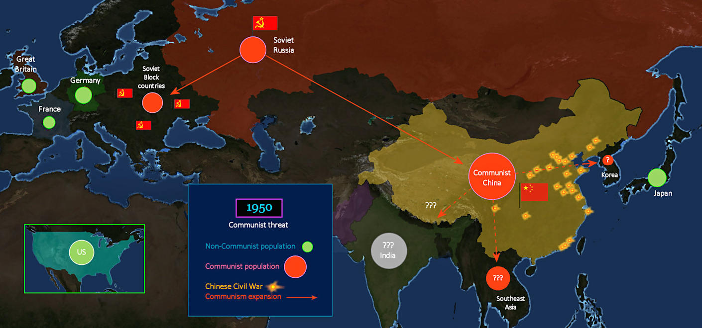 Communist expansion, 1950 map